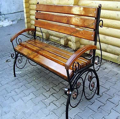 Лавка со спинкой кованая Лавка со спинкой кованая