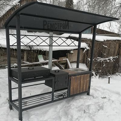 Мангал с крышей и печкой (МКП-12Р) Мангал с крышей и печкой (МКП-12Р)