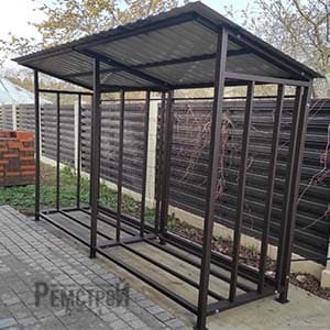 Дровница с крышей для дачи (ДКД-03Р)