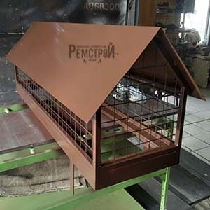 Колпак на трубу дымохода сварной с сеткой от птиц двухскатный (КС-01Р)