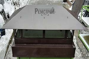 Колпак на трубу дымохода оцинкованный с защитной сеткой от птиц (КО-02Р)